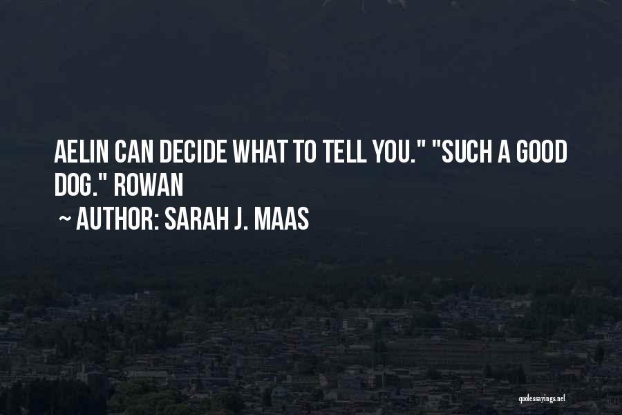 Sarah J. Maas Quotes: Aelin Can Decide What To Tell You. Such A Good Dog. Rowan