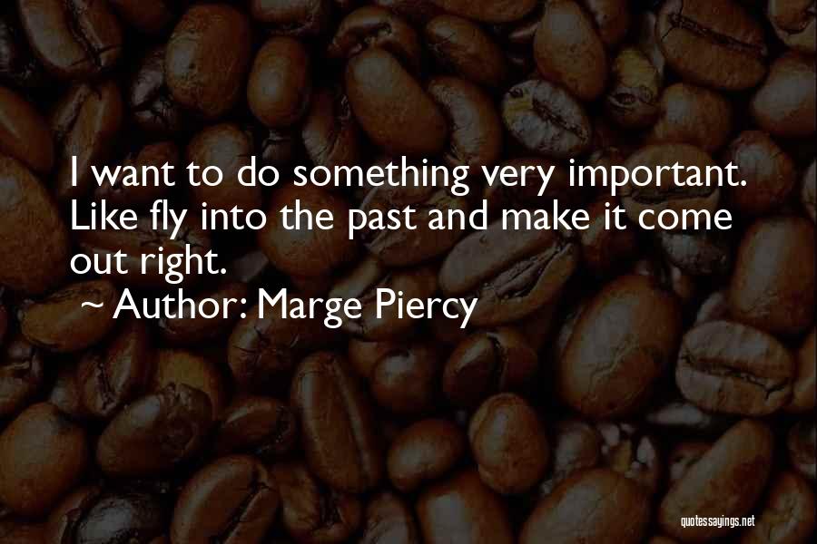 Marge Piercy Quotes: I Want To Do Something Very Important. Like Fly Into The Past And Make It Come Out Right.