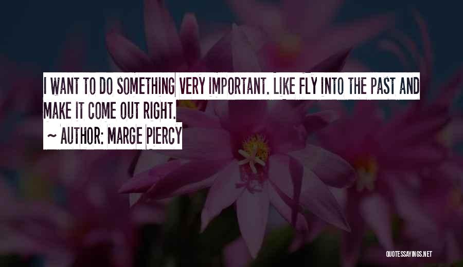 Marge Piercy Quotes: I Want To Do Something Very Important. Like Fly Into The Past And Make It Come Out Right.