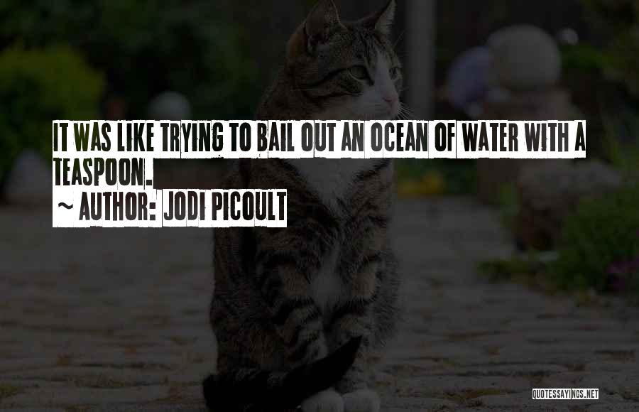 Jodi Picoult Quotes: It Was Like Trying To Bail Out An Ocean Of Water With A Teaspoon.