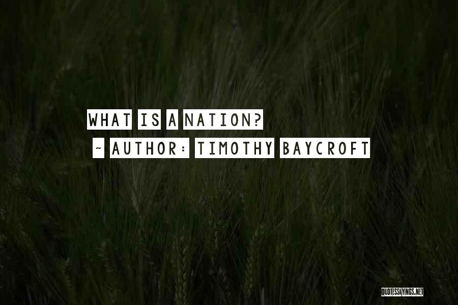 Timothy Baycroft Quotes: What Is A Nation?