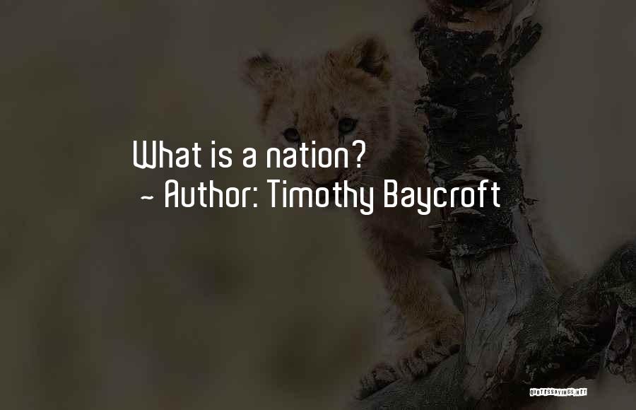 Timothy Baycroft Quotes: What Is A Nation?