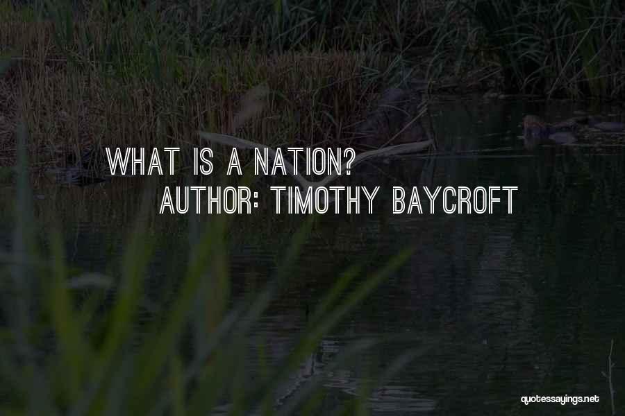 Timothy Baycroft Quotes: What Is A Nation?