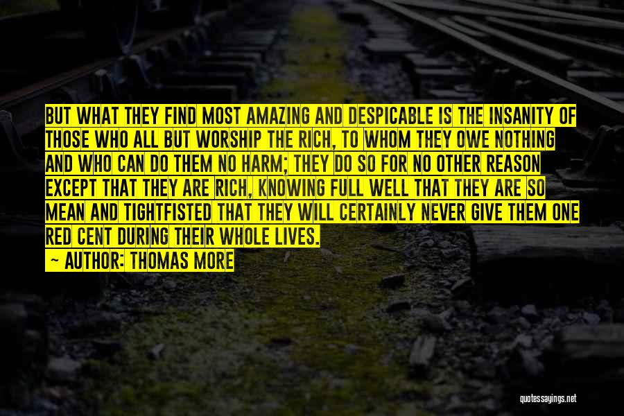 Thomas More Quotes: But What They Find Most Amazing And Despicable Is The Insanity Of Those Who All But Worship The Rich, To