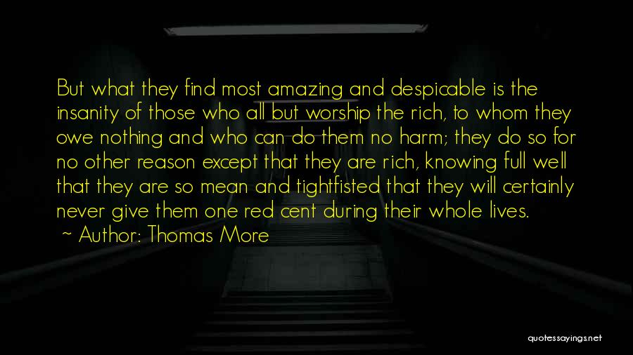 Thomas More Quotes: But What They Find Most Amazing And Despicable Is The Insanity Of Those Who All But Worship The Rich, To