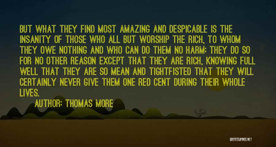 Thomas More Quotes: But What They Find Most Amazing And Despicable Is The Insanity Of Those Who All But Worship The Rich, To