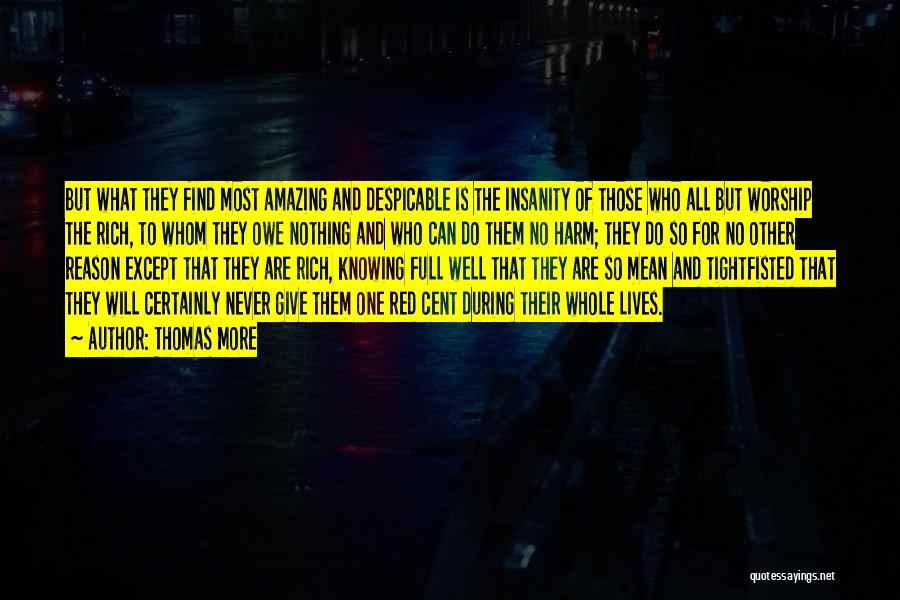 Thomas More Quotes: But What They Find Most Amazing And Despicable Is The Insanity Of Those Who All But Worship The Rich, To