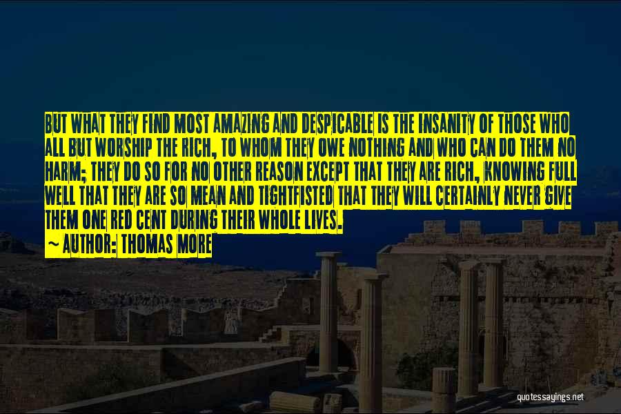 Thomas More Quotes: But What They Find Most Amazing And Despicable Is The Insanity Of Those Who All But Worship The Rich, To