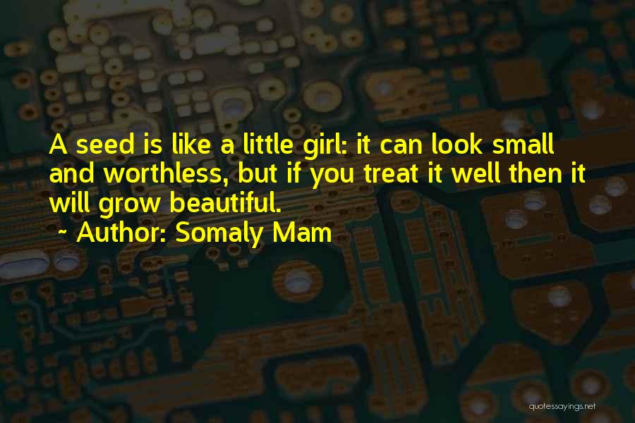 Somaly Mam Quotes: A Seed Is Like A Little Girl: It Can Look Small And Worthless, But If You Treat It Well Then