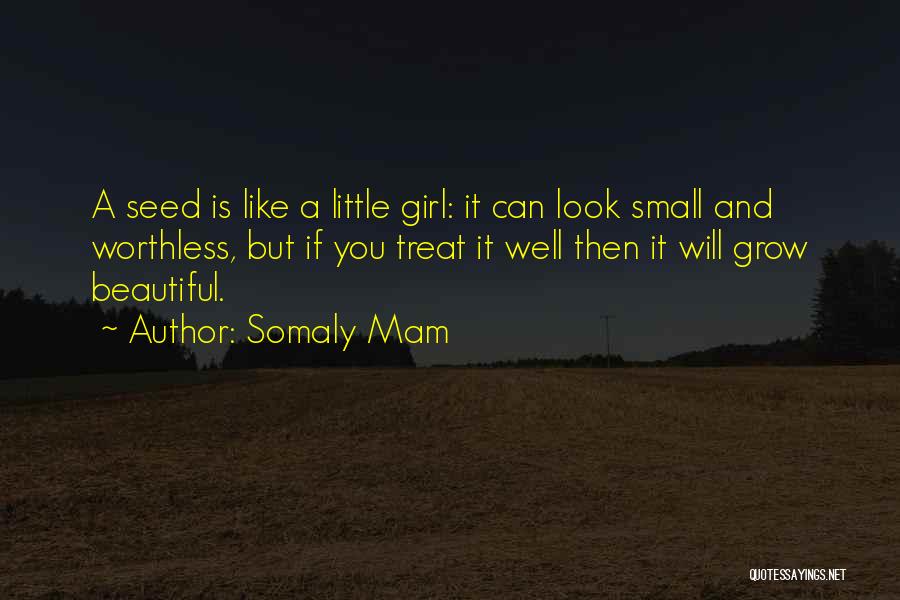 Somaly Mam Quotes: A Seed Is Like A Little Girl: It Can Look Small And Worthless, But If You Treat It Well Then