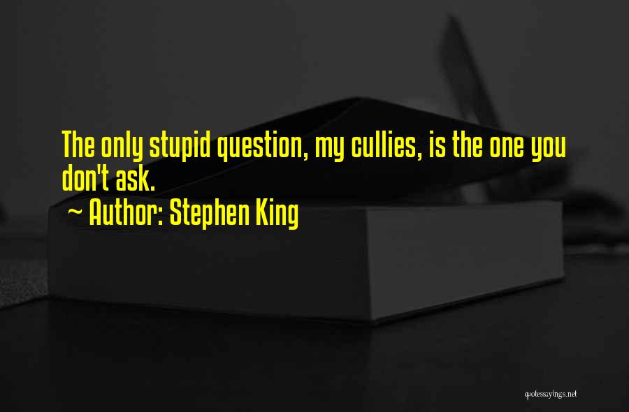 Stephen King Quotes: The Only Stupid Question, My Cullies, Is The One You Don't Ask.