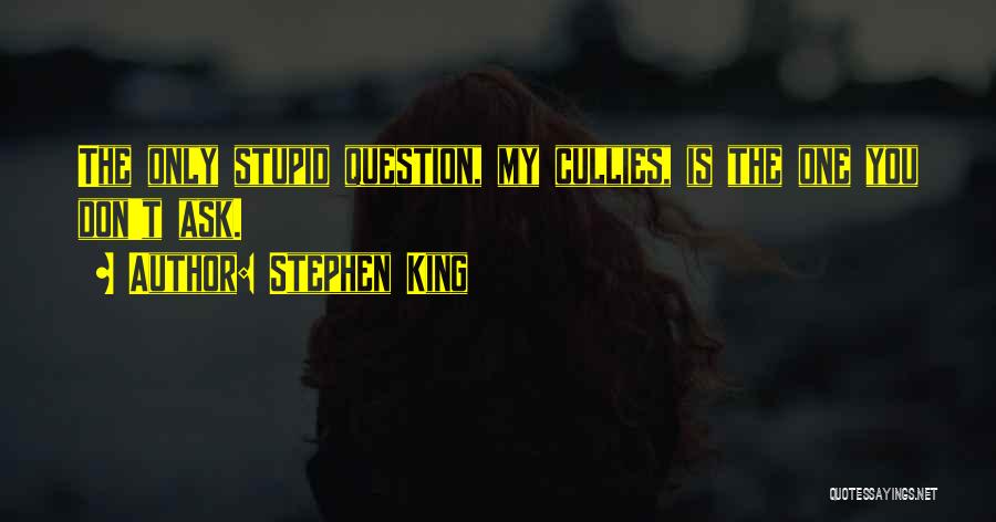 Stephen King Quotes: The Only Stupid Question, My Cullies, Is The One You Don't Ask.