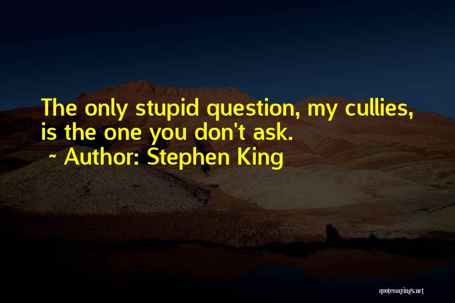 Stephen King Quotes: The Only Stupid Question, My Cullies, Is The One You Don't Ask.