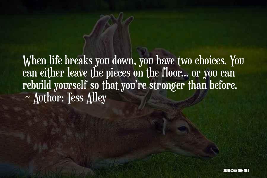 Tess Alley Quotes: When Life Breaks You Down, You Have Two Choices. You Can Either Leave The Pieces On The Floor... Or You