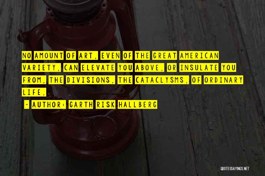 Garth Risk Hallberg Quotes: No Amount Of Art, Even Of The Great American Variety, Can Elevate You Above, Or Insulate You From, The Divisions,