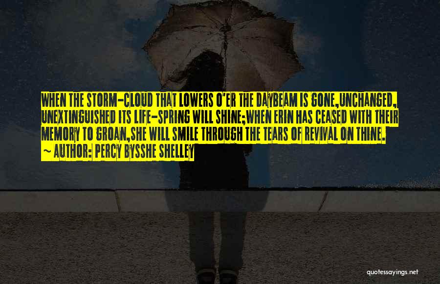 Percy Bysshe Shelley Quotes: When The Storm-cloud That Lowers O'er The Daybeam Is Gone,unchanged, Unextinguished Its Life-spring Will Shine;when Erin Has Ceased With Their