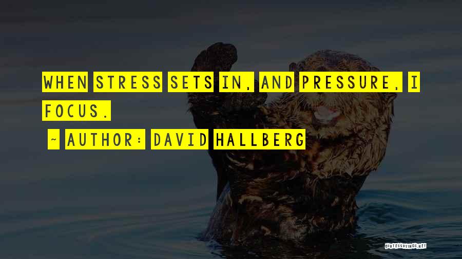 David Hallberg Quotes: When Stress Sets In, And Pressure, I Focus.