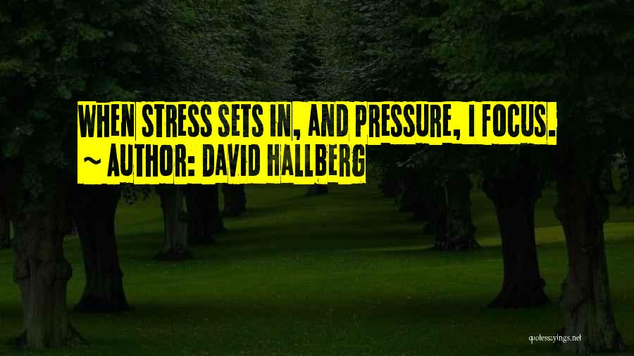 David Hallberg Quotes: When Stress Sets In, And Pressure, I Focus.