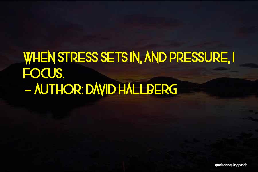 David Hallberg Quotes: When Stress Sets In, And Pressure, I Focus.