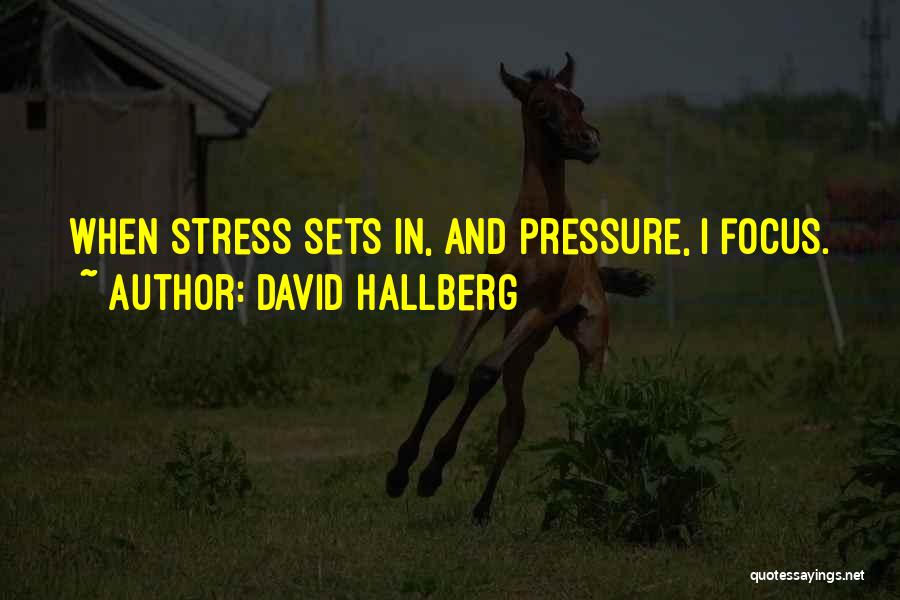 David Hallberg Quotes: When Stress Sets In, And Pressure, I Focus.