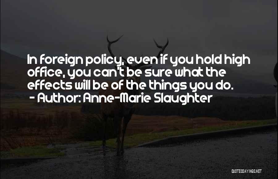 Anne-Marie Slaughter Quotes: In Foreign Policy, Even If You Hold High Office, You Can't Be Sure What The Effects Will Be Of The