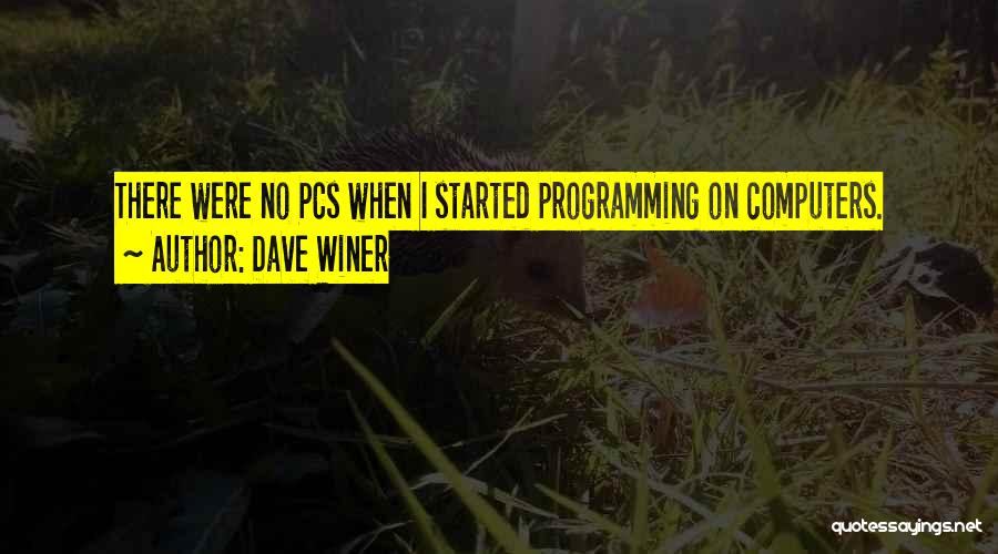 Dave Winer Quotes: There Were No Pcs When I Started Programming On Computers.