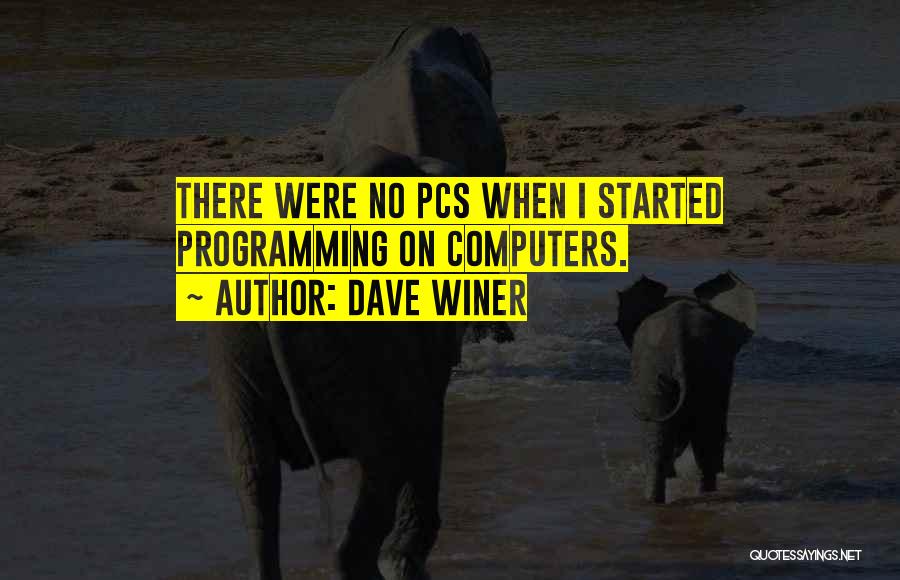 Dave Winer Quotes: There Were No Pcs When I Started Programming On Computers.
