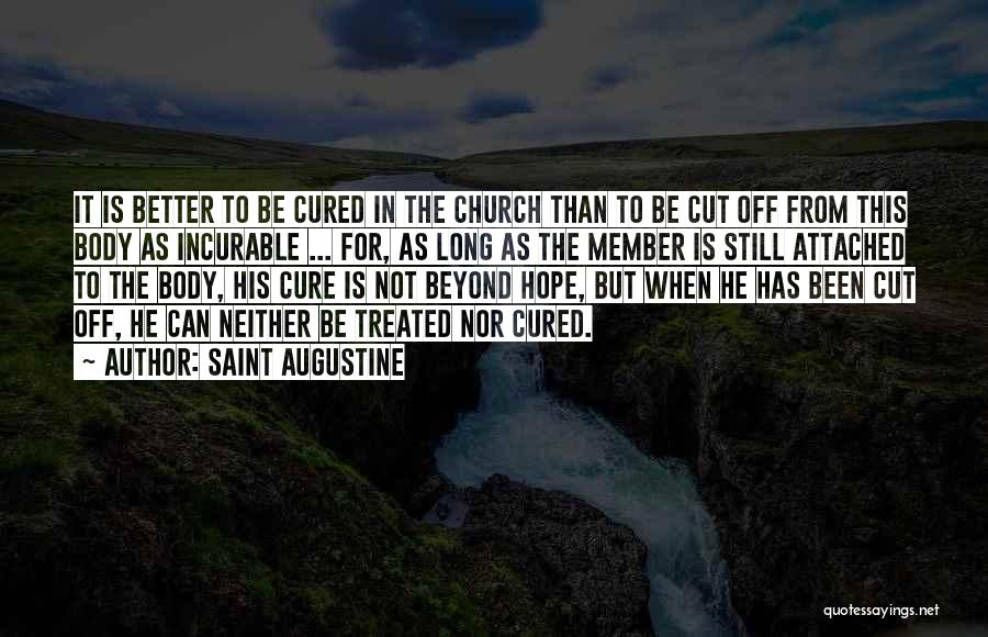 Saint Augustine Quotes: It Is Better To Be Cured In The Church Than To Be Cut Off From This Body As Incurable ...