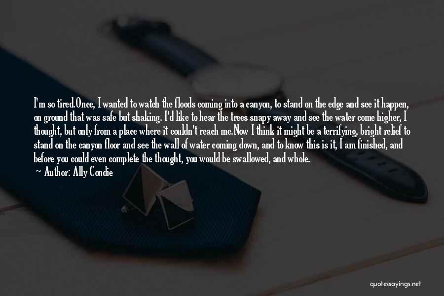 Ally Condie Quotes: I'm So Tired.once, I Wanted To Watch The Floods Coming Into A Canyon, To Stand On The Edge And See