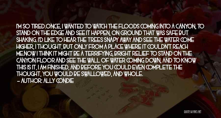 Ally Condie Quotes: I'm So Tired.once, I Wanted To Watch The Floods Coming Into A Canyon, To Stand On The Edge And See