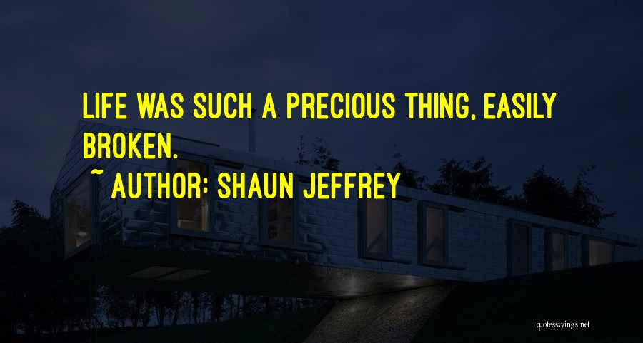 Shaun Jeffrey Quotes: Life Was Such A Precious Thing, Easily Broken.