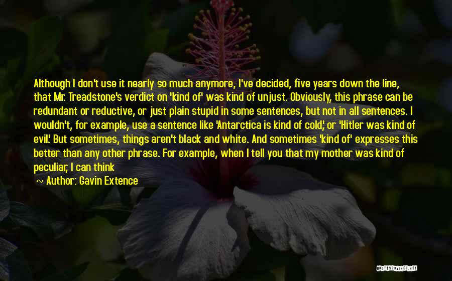 Gavin Extence Quotes: Although I Don't Use It Nearly So Much Anymore, I've Decided, Five Years Down The Line, That Mr. Treadstone's Verdict