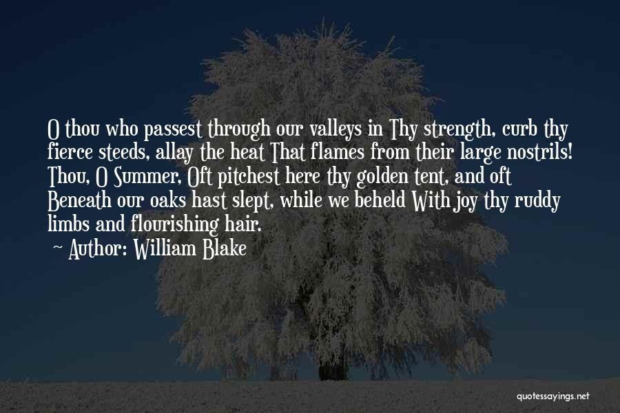 William Blake Quotes: O Thou Who Passest Through Our Valleys In Thy Strength, Curb Thy Fierce Steeds, Allay The Heat That Flames From