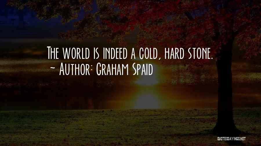 Graham Spaid Quotes: The World Is Indeed A Cold, Hard Stone.