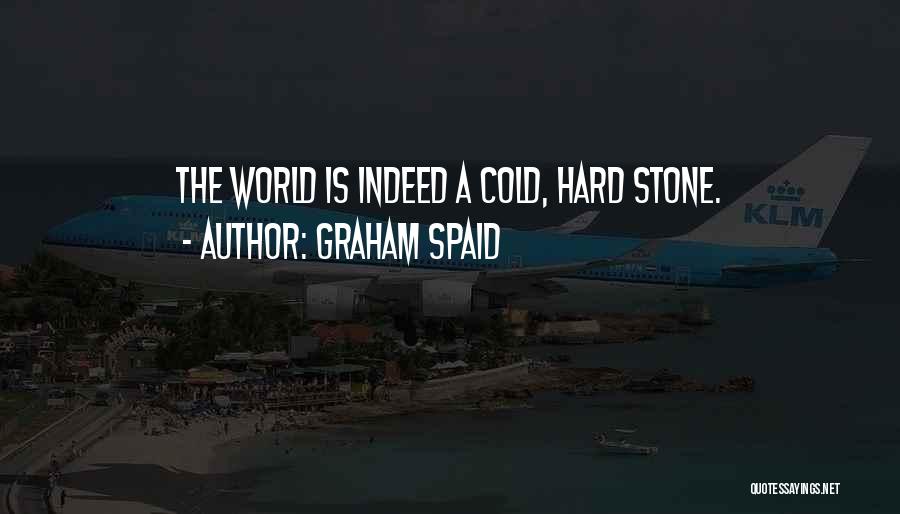 Graham Spaid Quotes: The World Is Indeed A Cold, Hard Stone.