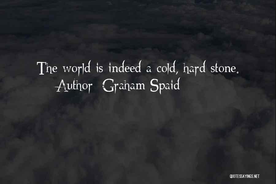 Graham Spaid Quotes: The World Is Indeed A Cold, Hard Stone.