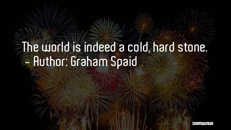 Graham Spaid Quotes: The World Is Indeed A Cold, Hard Stone.