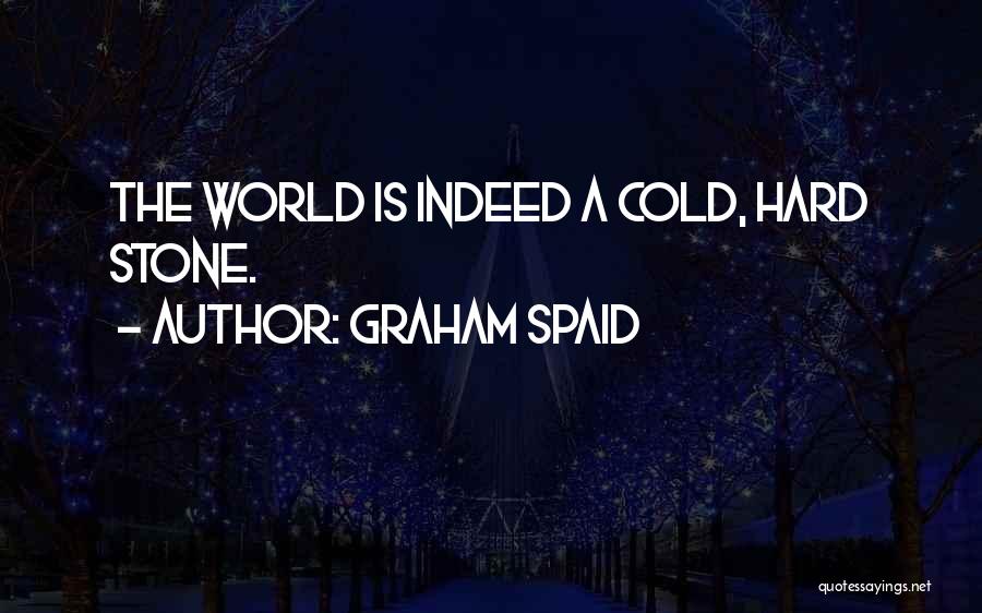 Graham Spaid Quotes: The World Is Indeed A Cold, Hard Stone.