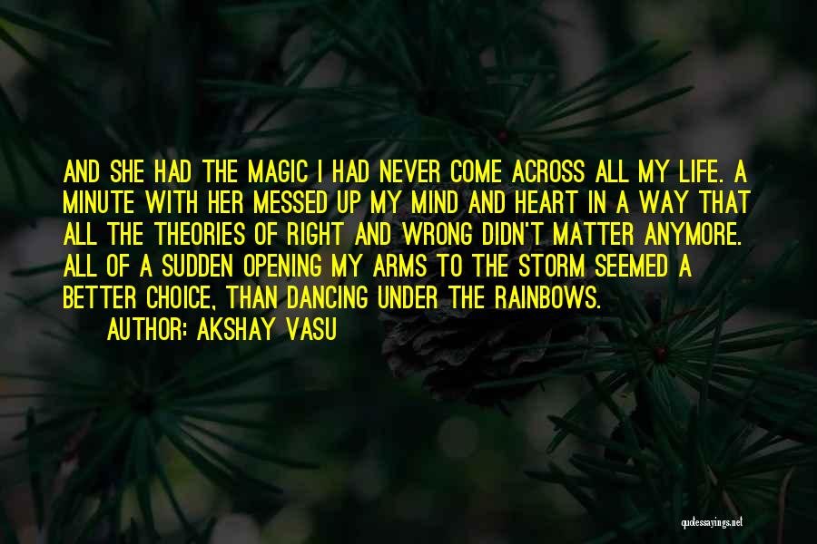 Akshay Vasu Quotes: And She Had The Magic I Had Never Come Across All My Life. A Minute With Her Messed Up My