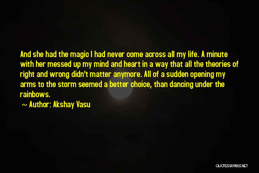 Akshay Vasu Quotes: And She Had The Magic I Had Never Come Across All My Life. A Minute With Her Messed Up My