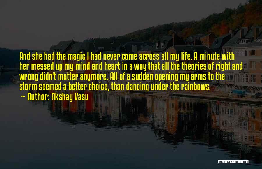 Akshay Vasu Quotes: And She Had The Magic I Had Never Come Across All My Life. A Minute With Her Messed Up My