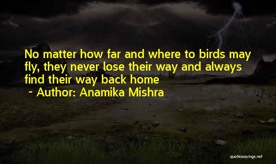 Anamika Mishra Quotes: No Matter How Far And Where To Birds May Fly, They Never Lose Their Way And Always Find Their Way