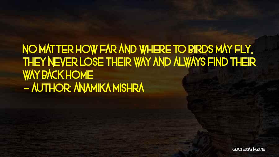 Anamika Mishra Quotes: No Matter How Far And Where To Birds May Fly, They Never Lose Their Way And Always Find Their Way