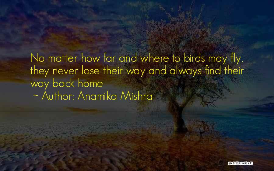 Anamika Mishra Quotes: No Matter How Far And Where To Birds May Fly, They Never Lose Their Way And Always Find Their Way