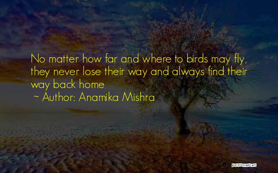 Anamika Mishra Quotes: No Matter How Far And Where To Birds May Fly, They Never Lose Their Way And Always Find Their Way