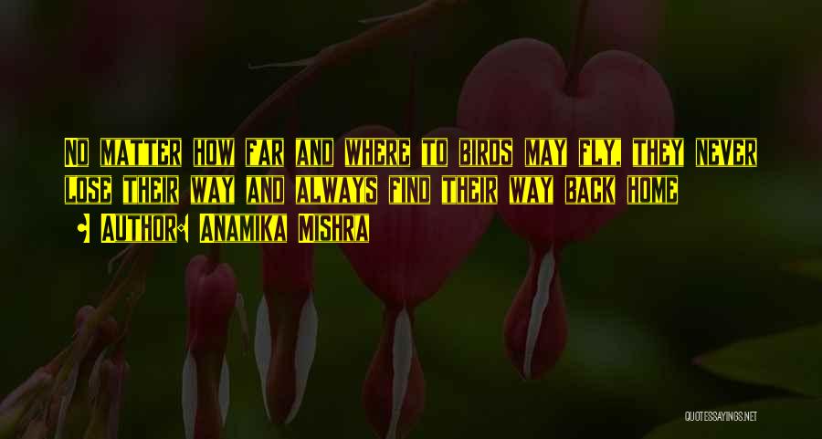 Anamika Mishra Quotes: No Matter How Far And Where To Birds May Fly, They Never Lose Their Way And Always Find Their Way