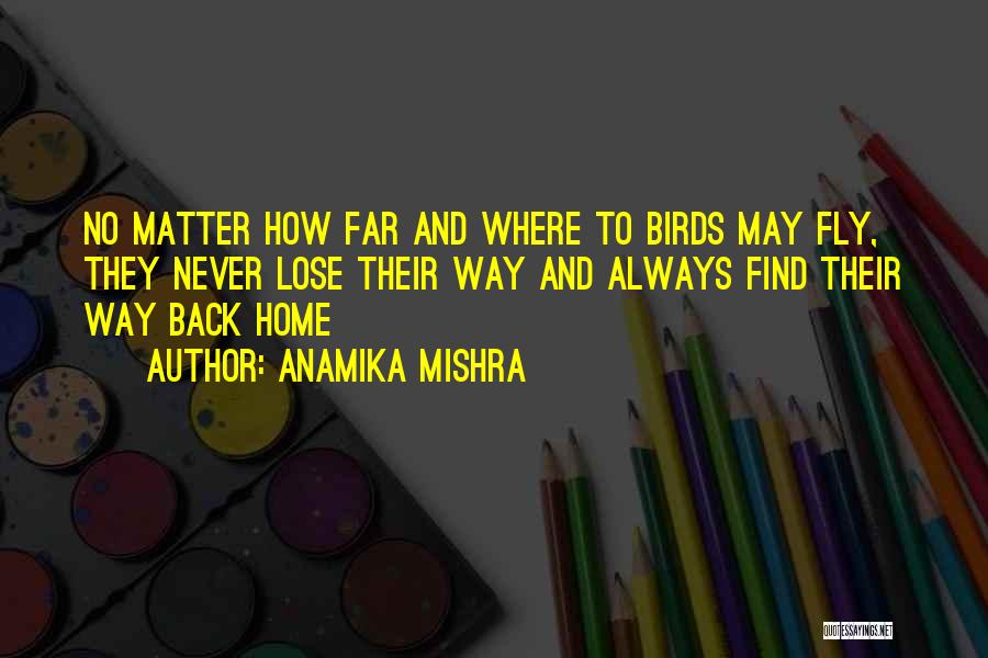 Anamika Mishra Quotes: No Matter How Far And Where To Birds May Fly, They Never Lose Their Way And Always Find Their Way