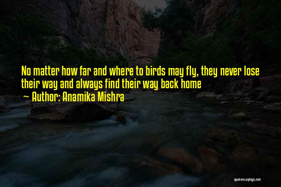 Anamika Mishra Quotes: No Matter How Far And Where To Birds May Fly, They Never Lose Their Way And Always Find Their Way