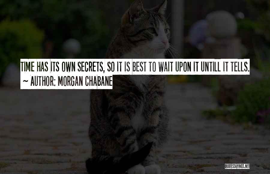 Morgan Chabane Quotes: Time Has Its Own Secrets, So It Is Best To Wait Upon It Untill It Tells.