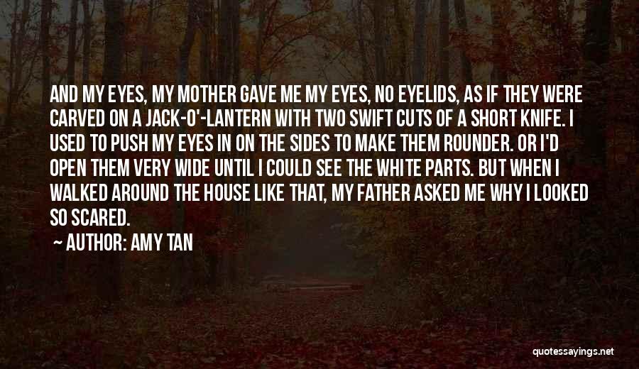 Amy Tan Quotes: And My Eyes, My Mother Gave Me My Eyes, No Eyelids, As If They Were Carved On A Jack-o'-lantern With